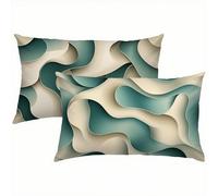 Raya Fundas Cojines 40x60 Terciopelo Juego de 2, Lujosas Funda Cojin Abstracto Súper Suaves y Cómodas, Funda de Almohada con Cremallera Oculta, Durable y Fácil Cuidado, Adecuado para Sofá, Cama S1-936