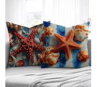 Raya Fundas de Cojines 30x50cm, Estrella Mar Fundas para Sofa xxl Juego de 2 Ultrasuave Cómodo Cuadrado Cojines Exterior con Cremallera Invisible para Silla Dormitorio halloween Decorar Regalos R1-200