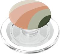 Raya Ondulada Boho Abstracta, Moderna, Neutra y Verde, en Tono Tierra PopSockets PopGrip para MagSafe