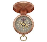 RAYAKT Brújula vintage de cobre, brújula para el alma, brújula al aire libre para exteriores, mochilero, camping, senderismo, con tapa, regalo para aventureros, color dorado, 1 unidad