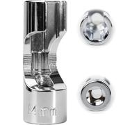 Rayakt Llave de sonda lambda de 3/8 pulgadas, 14 mm, hexagonal, SW14, de acero CRV, cromo-vanadio, adecuado para sondas lambda, sensores de temperatura y termostatos