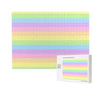 Rayas arcoíris Pastel,Rompecabezas de Madera de 500 Piezas, Juego Familiar, Rompecabezas para Adultos, Adolescentes, decoración del hogar