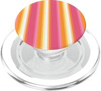 Rayas costeras Rosadas y Naranjas Y2K Estética Verano Girly PopSockets PopGrip para MagSafe