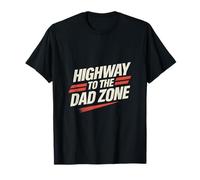 Rayas de carreras de neón de Highway to the Dad Zone Camiseta