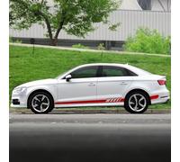 Rayas de Carreras para Audi A3 A4 A5 A6 A7 Q2 Q3 Q5 RS3 RS4 RS5 TT S5 S6 S7,Pegatinas para Falda Lateral de Puerta,Maletero Trasero,Decoraciones Exteriores,C-Red