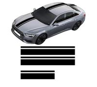 Rayas de Carreras para Audi A3 A4 A5 A6 C7 A7 A8 S3 S4 S5 S6 S7 Q3 Q5,Pegatinas para Falda Lateral de Puerta,Maletero Trasero,Decoraciones Exteriores,A-Black