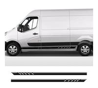 Rayas de Carreras, para Master MWB L2,Pegatinas para Falda Lateral de Puerta,Maletero Trasero,Decoraciones Exteriores,White