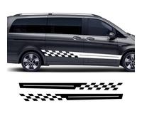 Rayas de Carreras, para Mercedes Sprinter Benz Vito V Class,Pegatinas para Falda Lateral de Puerta,Maletero Trasero,Decoraciones Exteriores,Black