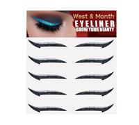 Rayas de delineador de ojos con purpurina para pegar | Plantillas autoadhesivas instantáneas 5 pares de delineadores de ojos, herramienta de delineador de ojos, pegatinas de maquillaje, pegatinas