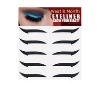 Rayas de delineador de ojos con purpurina para pegar | Plantillas autoadhesivas instantáneas 5 pares de delineadores de ojos, herramienta de delineador de ojos, pegatinas de maquillaje, pegatinas