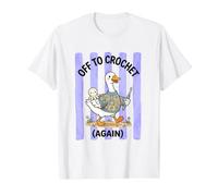 Rayas de Ganso tontas a Ganchillo Camiseta gráfica económica, Hombre, Blanco, S