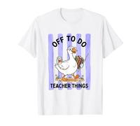 Rayas de Ganso tontas para Maestros Camiseta gráfica económica, Hombre, Blanco, S