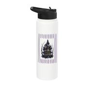 Rayas de Halloween de Haunted House Stainless Steel Insulated Water Bottle