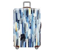 Rayas GeoméTricas Azules Moradas Fundas para Maletas De Viaje,Funda EláStica para Maletas,Gruesa,Antipolvo,AntiarañAzos,Lavables,Luggage Cover,Funda Maleta Grande,Mediana (Color 3,XL(29-32inch))