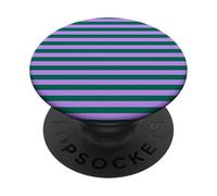 Rayas horizontales Preppy a Rayas Verde Esmeralda y Lila PopSockets PopGrip Adhesivo