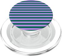 Rayas horizontales Preppy a Rayas Verde Esmeralda y Lila PopSockets PopGrip para MagSafe