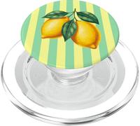 Rayas Limón Estética Verano Fruta Girly Vintage Lindo PopSockets PopGrip para MagSafe