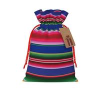Rayas mexicanas coloridas. Bolsas de regalo de Navidad con cordón de tela versátil Webp, perfectas para vacaciones y ocasiones especiales