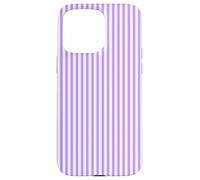Rayas moradas y Blancas Minimalistas Retro Carcasa para iPhone 15 Pro MAX