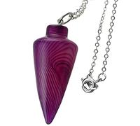Rayas Onyx Gem Piedra Adivinación Curación Dowsing Reiki Chakra Péndulo con cadena para mujeres Regalo de los hombres-Púrpura de lavanda