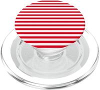Rayas rojas y blancas horizontales líneas preppy rayas femeninas PopSockets PopGrip para MagSafe