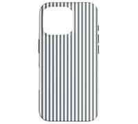 Rayas Simples Retro Grises y Blancas Carcasa para iPhone 16 Pro