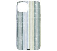 Rayas Verticales Azules y Verdes, patrón de Flameado monocromático Carcasa para iPhone 15 Plus