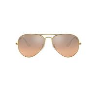 Rayban Gafas de Sol Aviator unisex 0RB3025, Lentes de Espejo Marrón-rosa Plata Lentes de Espejo/Marco dorado
