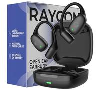 Raycon Essential Open Earbuds - Auriculares inalámbricos Bluetooth 6.0, ultraligeros, diseño de gancho cómodo, IPX5 resistente al agua, 36 horas de duración de la batería (negro)