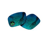 Raydi Lentes de repuesto de policarbonato para gafas de sol rectangulares Arnette Fastball AN4202, espejo verde esmeralda, polarizadas