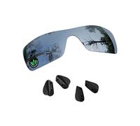 Raydi Lentes de repuesto de policarbonato y almohadillas nasales para gafas de sol rectangulares Oakley Turbine Rotor OO9307