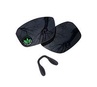 Raydi Lentes de repuesto de policarbonato y almohadillas nasales para gafas de sol rectangulares Oakley Split Shot OO9416, negro sólido, polarizadas