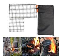 Rayeeley Parrilla de malla de acero inoxidable para acampar, parrillas de Bushcraft, parrillas para barbacoa, fogatas, parrilla de cocina de alta resistencia al aire libre para camping, senderismo