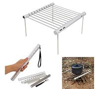 Rayeeley Parrilla plegable para fogata, mochila portátil para camping, cocina, barbacoa, estufa, soporte para acampar al aire libre, senderismo