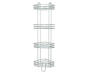 Rayen 2071 - Rinconera de Ducha y baño, 4 estantes, 95 x 22 x 22 cm, Color Gris Metalizado