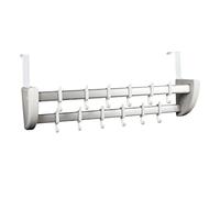 Rayen - Colgador, Adaptable a Todas Las Puertas, 12 Ganchos, Blanco -Gris
