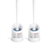 Rayen | Escobilla WC Blanco, Diseño Compacto y Exclusivo, Cerdas Largas y Densas, 37,5x11,5cm (Paquete de 2)