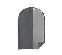 Rayen - Funda de ropa para armario. Funda de traje para percha con cremallera. Cubre vestido resistente al polvo, humedad y polillas. 60 x 100 cm. Gris Oscuro/Translúcido