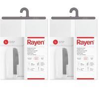 Rayen - Funda de ropa para armario. Funda de traje para percha con cremallera. Cubre vestido resistente al polvo, humedad y polillas. 60 x 150 cm. Blanco Estampado/Translúcido (Paquete de 2)