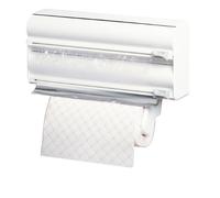 Rayen | Portarrollos de Cocina | Portarrollos Triple de Cocina | Sistema de Corte | Adaptable | Cuchillas Especiales | Blanco | Medidas: 38x10x25,5 cm