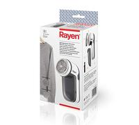 Rayen | Quitapelusas eléctrico | Incluye pilas | Con cubierta protectora de Acrilonitrilo butadieno estireno, Blanco/Gris | Para todo tipo de prendas | Multifuncional | Dimensiones: 13 x 6,8 x 5,8 cm