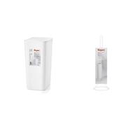 Rayen | Set Papelera Baño 9L + Soporte Rollos Papel Higiénico | Baño Organizado | Blanco/Gris