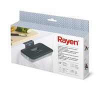 Rayen | Soporte para bolsas de basura para puerta de armario con tapa | para puerta máximo 2 cm | gris |24,5x13,5 x5,5 cm
