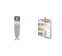 Rayen | Tabla de Planchar | Gama Premium | Tabla con Soporte para la Plancha y Porta Perchas + | Funda para Tabla de Planchar | Alcolchada y fácil de Colocar | Sistema EasyClip | 4 Capas