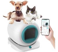 RayGenius Bandeja HigiéNica Autolimpiable para Gatos Bandeja HigiéNica AutomáTica para Gatos 65l De Gran Capacidad, Triple Seguridad, Monitor App Bandeja HigiéNica Inteligente para Varios Gatos,Green