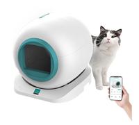 RayGenius Bandeja HigiéNica Autolimpiable para Gatos, Bandeja HigiéNica AutomáTica para Gatos De 65l De Gran Capacidad, Caja HigiéNica RobóTica Controlada por AplicacióN para Varios Gatos.,Green