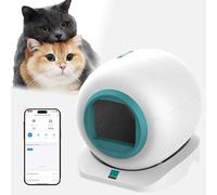 RayGenius Bandeja Sanitaria Autolimpiable para Gatos AutomáTico con Bandeja Desechable Y Arena De Cristal, Arena HigiéNica, Altamente Absorbente Y Antipolvo.,Green
