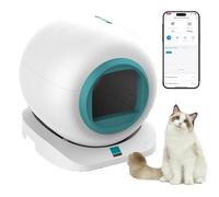 RayGenius Bandeja Sanitaria para Gatos, Bandeja Sanitaria Autolimpiable para Gatos con DetencióN De Olores En Origen/Control De Aplicaciones/ProteccióN En 7 Fases/DeteccióN De Varios Gatos,Green