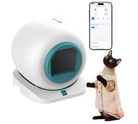 RayGenius Caja De Arena para Gatos con Autolimpieza Superior Abierta, Bandeja De Arena AutomáTica para Gatos con Control por AplicacióN, EliminacióN De Desechos Sin Olores.,Green