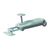 RayGenius Kart De Limpieza para NiñOs, Carrito Limpiador De Pisos con Mopa para Montar, Kart PortáTil, Carrito De Limpieza RetráCtil con 5 Velocidades Variables,Green-DualDrive